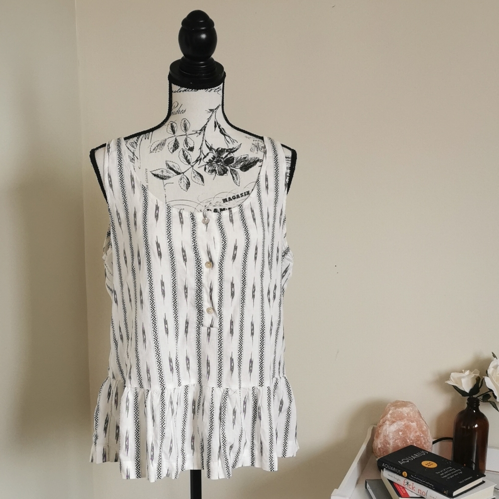 Just Living sleeveless peplum blouse